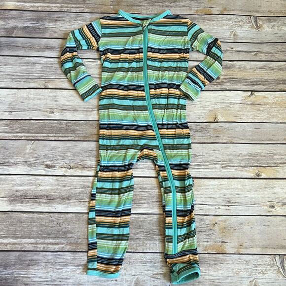 KicKee Pants Cancun Glass Stripe Zipper Coverall - Picture 2 of 8